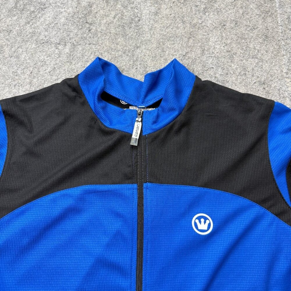 Canari Cycling Jacket Men M Blue Black Full Zip Short Sleeve Sapphire Blade